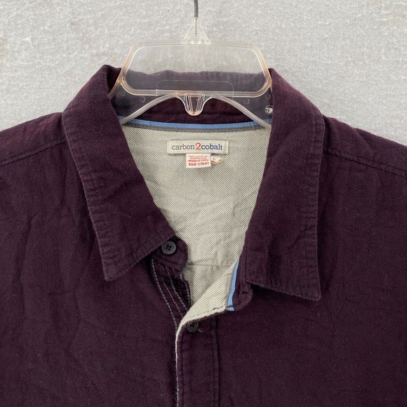 Carbon 2 Cobalt Shirt Mens Large Burgundy‎ Long Sleeve Button Up Maroon - Picture 6 of 13